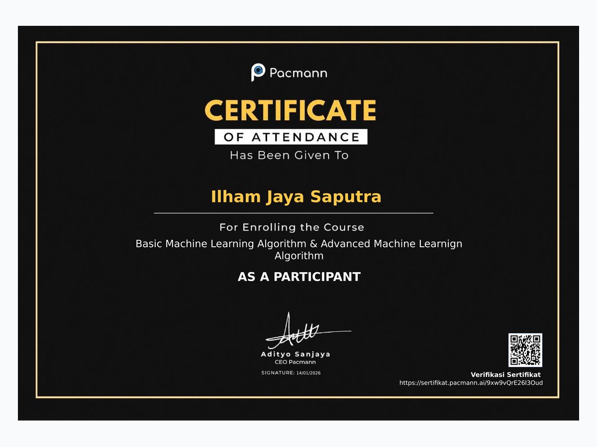 Introduction to Machine Learning certificate preview