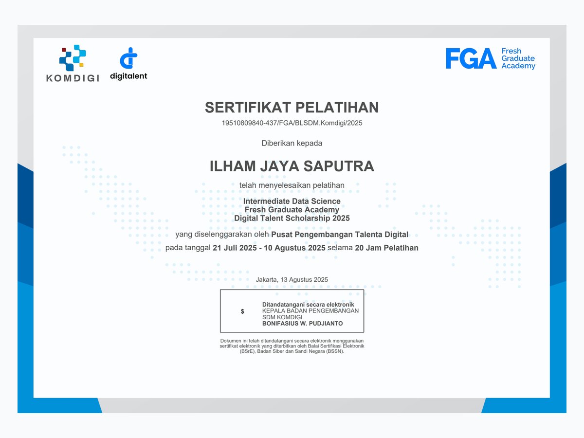 Intermediate Data Science certificate preview